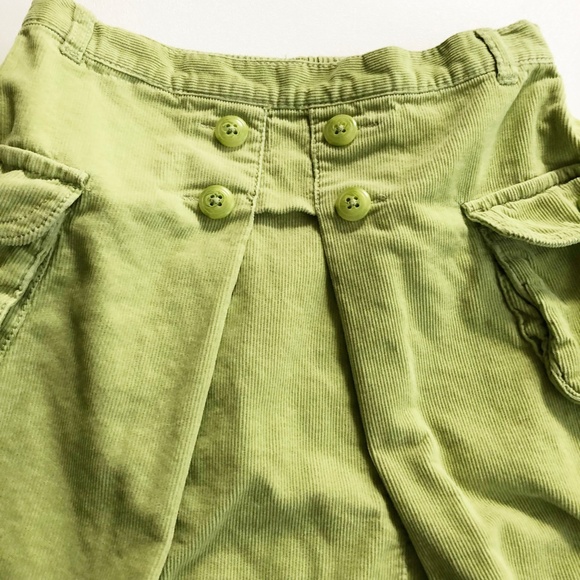 Gymboree Green Corduroy Skirt Cargo Pockets Elastic Waist Size M(7/8) - Picture 3 of 7
